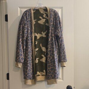 Crazy Train Camo and Leopard Print Jacket - Green and Tan